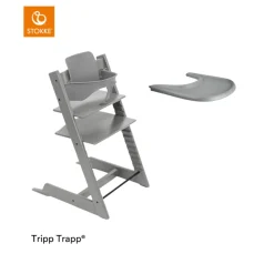 Stokke® Tripp Trapp® Kinderstoel Storm Grey + Baby Set™ + Stokke® Tray Storm Grey