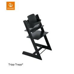 Stokke® Tripp Trapp® Kinderstoel Black + Baby Set™ + Stokke® Tray Black