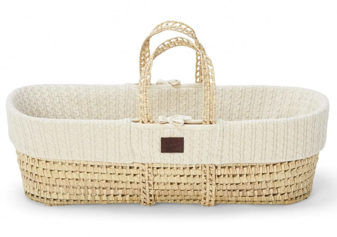 The Little Green Sheep Mozes Mand Knitted Linen Met Standaard