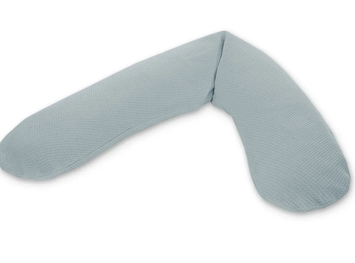 Theraline Voedingskussen Met Fijn Gebreide Katoenen Hoes Misty Blue 190 cm