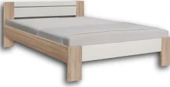 Tienerbed Lega 140x200cm Eiken / Wit Set (incl. rolbodem en matras)