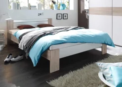 Tienerbed Lega 140x200cm Eiken / Wit Set (incl. rolbodem en matras)