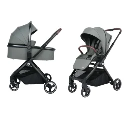 Topmark Kinderwagen 3 In 1 Diaz Green + Cabino Autostoel 360 I-Size & Base