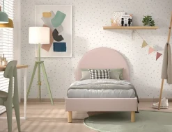 VIPACK Moon Bed 90x200 Cm Roze Bouclé Teddy