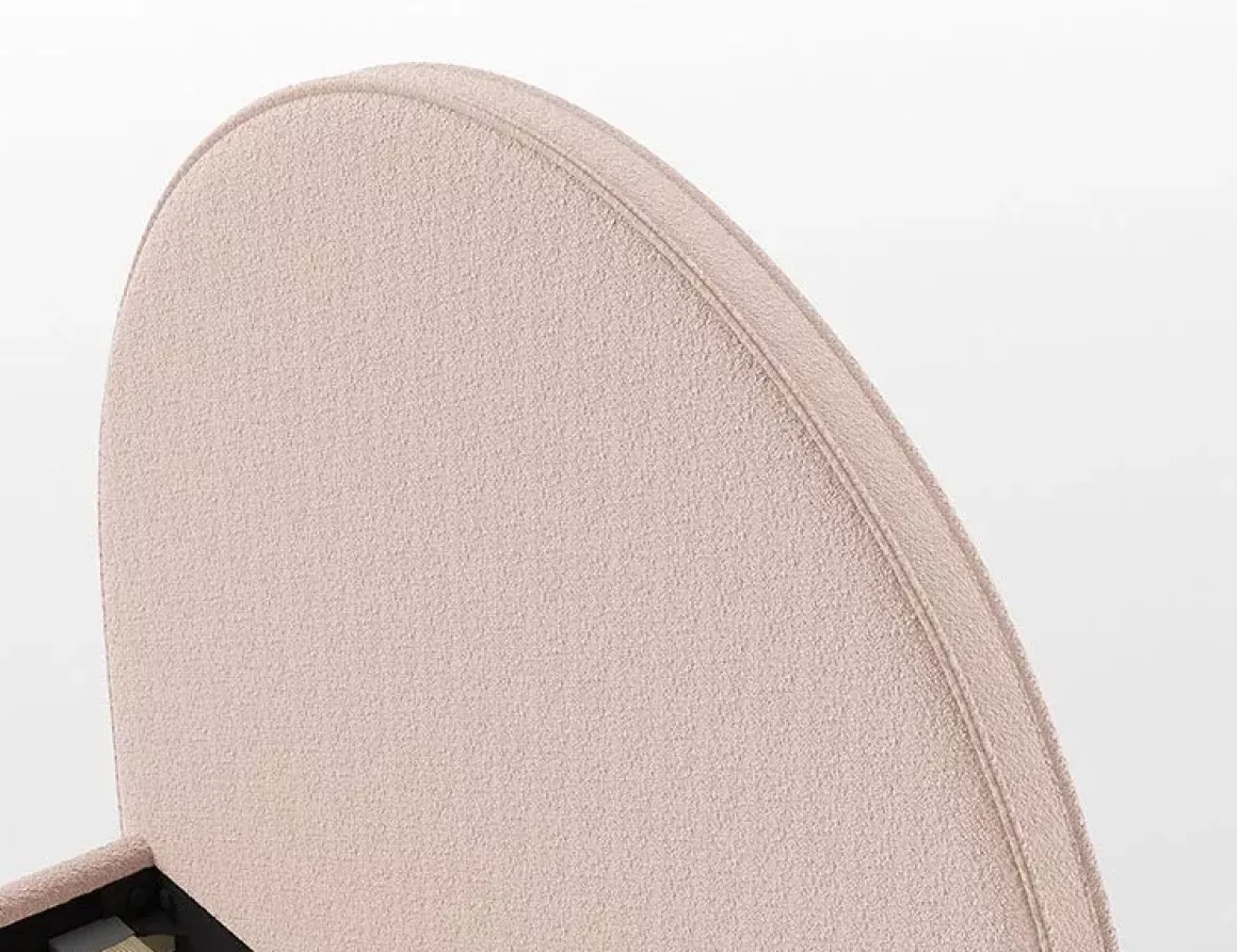 VIPACK Moon Bed 90x200 Cm Roze Bouclé Teddy