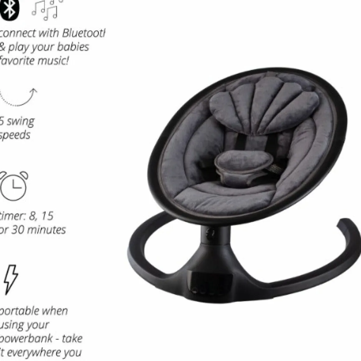 X Adventure Elektrische Wipstoel Rocco Velvet Antraciet